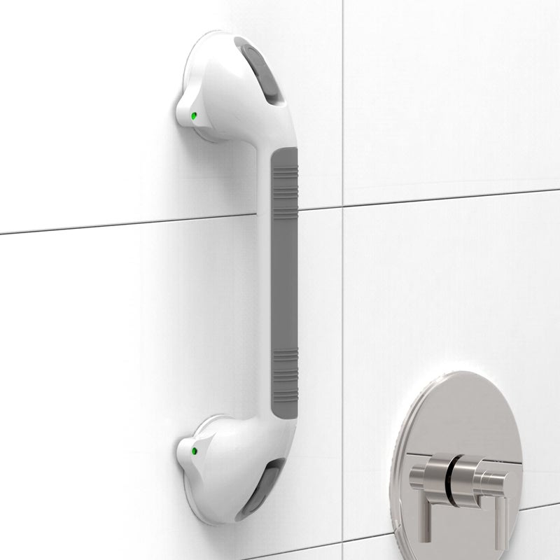 AmeriLuck 16.5inch 2 Pack Suction Balance Assist Bathroom Shower Handle,Bath Grab Bar with Indicators(White/Grey) - Image 2